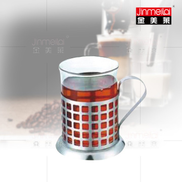 stainless steel and glass cups coffee and tea sets