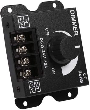 12V 24V LED Knob Dimmer, 30A, Single Color, Brightness Control