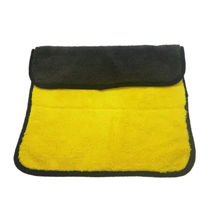 Yellow Black Car Cleaning Wash Polish Microfiber Towel