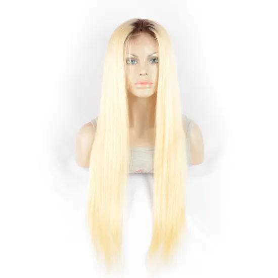 private label hd 613 wigs wholesale full lace wigs T1b/613 dark root human hair 360 cuticle aligned lace front wig long blonde