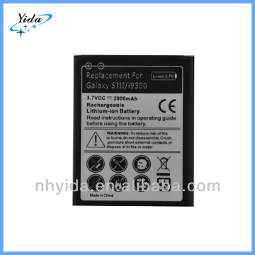 High Quality Cell Phone Battery For Sam Galaxy I9300 3.7V 2900mah