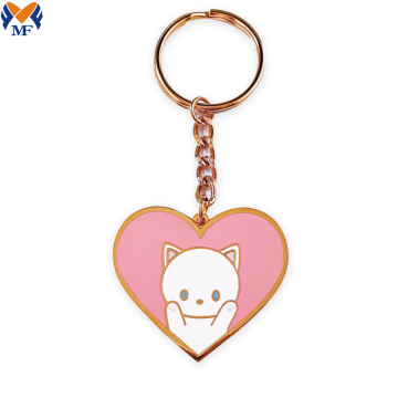 Brand Gift Metal Custom Heart Shaped Keyrings