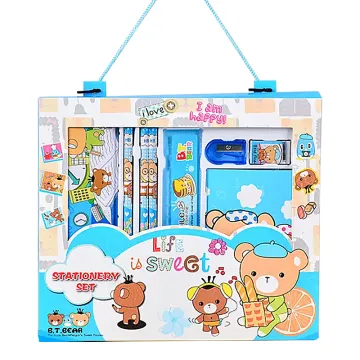 Back to School Stationery Essentials: Notebook, Pencil Box, and Kids' Stationery Set for Children's Gifts