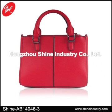 Red PU Women Handbag/Fashion Lady Shoulder Bag/Plain Faux Leather Crossbody Bag