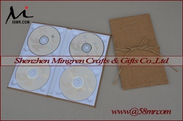 New Hessian CD DVD Case Cloth CD/DVD Case Cover Holder Album Book Folio