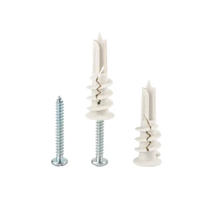 Self-Drilling Drywall Plastic Anchors Kit: 4 Anchors and 4 Screws