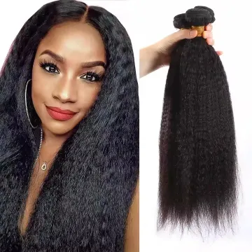 Grade 10 Remy Hair Extensions Original Brazilian Human Hair Bundles with Double Weft Afro Kinky Straight Style for Black Women