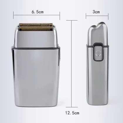 Professional 2D Double Blade Electric Foil Shaver for Men's Beard and Face Grooming