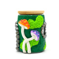 Green Fairy Tale House Glass Storage Jar