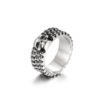 KALEN Men Punk Stainless Steel Skull Charm Ring