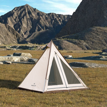 Lightweight Outdoor Cotton Cloth Pyramid Tent Wind Rain Resistant Convenient Indian Network Design Premium Batch Manufactured