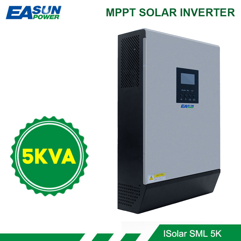 EASUN POWER 5KVA Solar Inverter 4000W 48V 230V Pure Sine Wave Hybrid Inverter Built-in 60A MPPT Solar Controller Battery Charger