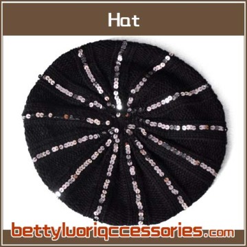 Chapeau tricot Dame avec Paillette KT-H-020