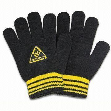 Winter gestrickte Handschuhe mit Stickerei, hergestellt aus Acryl