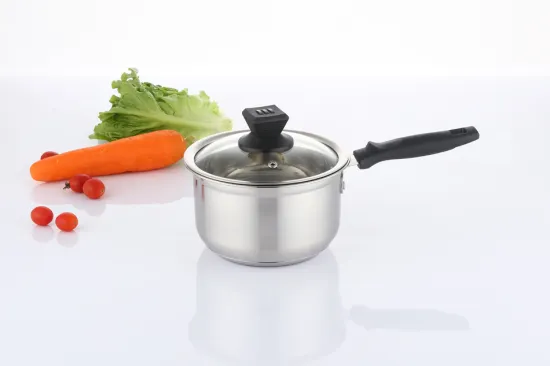 Stainless Steel Milk Pot with Glass Lid