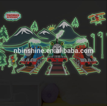 Glow in the dark sticker wall sticker , cartoon wall sticker , fluorescent plastic home decorate wall sticker