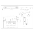 2,00 mm Pitch Dual fila El eyector de la fila Dip 180 °