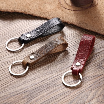 Fashion Handmade Car Leather Keychain for Men Waist Hanging Car Pattern Leather Key Chain Wallet Keychains Key Rope Keyholde