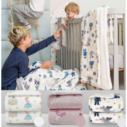 Chăn hai lớp Sherpa in kỹ thuật số