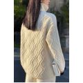 winter new women's full wool knitted sweater