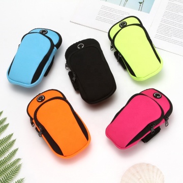 Custom logo outdoor sports arm bags swing arm bags jogging arm bag cotton multi-pocket mobile phone headset pouch