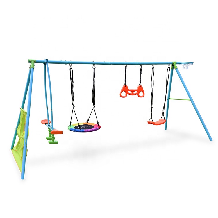 Alto Calidad Al aire libre 6-Estación Niños Jardín Asiento Swing