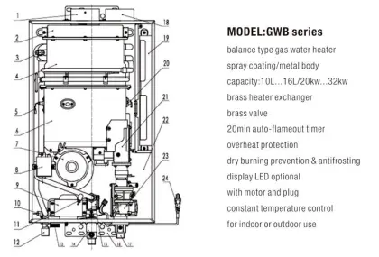 Fvgor GWB-1 junkers balance type instant gas water heater