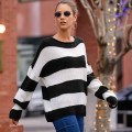 Women's Casual Boho Striped Patchwork Sweater