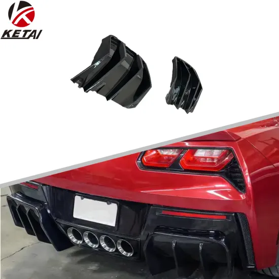 KETAI Style Gloss Black Rear Diffuser Lip for Corvette C7 (2014-2019)