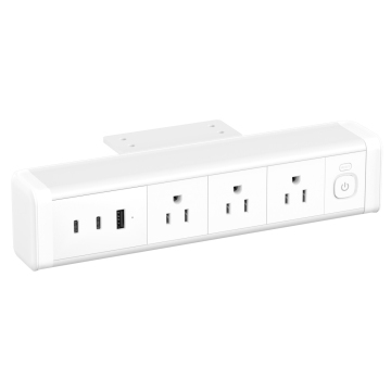 65W USB Fast Charging Desktop Hanging Power Sockets with Removable Under Desk Power Strip