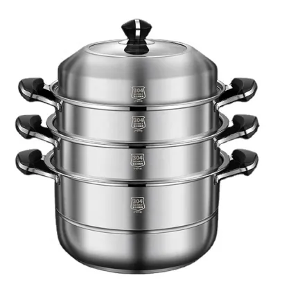 Japanese Large Stainless Steel 28cm Couscoussier Bread Dumpling Steamer Pot
