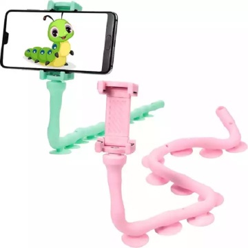 Cute Cartoon Worm Suction Cup Phone Mount - 360° Rotating Flexible Holder