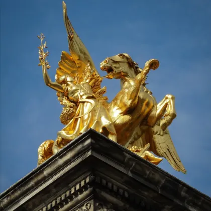 large outdoor copper sculptures metal craft golden horse statue