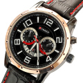 Mode sport stijl leren band kwarts horloge