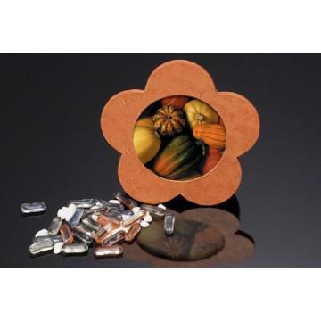 Golden flower shape photo frame