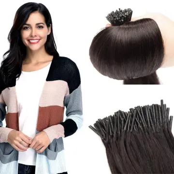 Wholesale No shedding and tangle straight double drawn pre bonded i tip Hair Remy human I tip hair Stick I tip Hair Extension