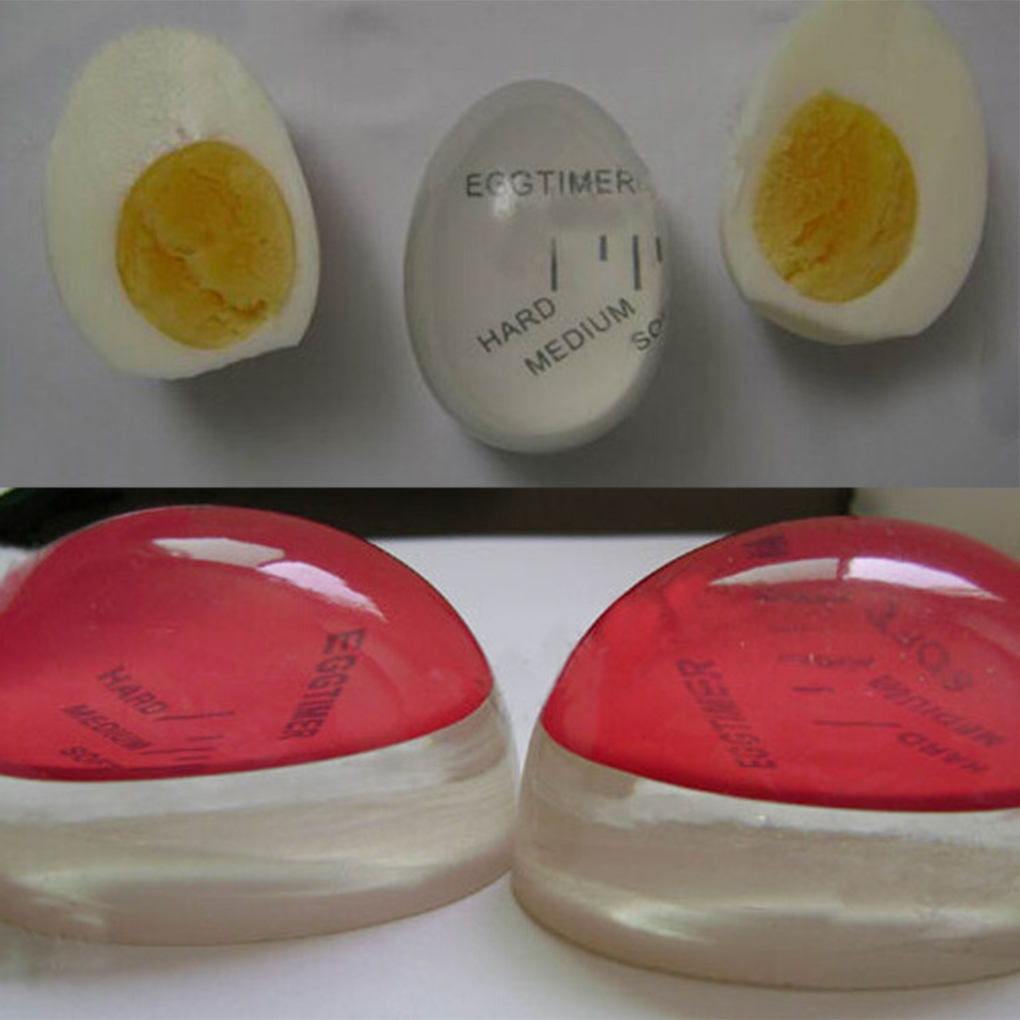 1pcs Egg Perfect Color Changing Timer Yummy Soft Hard Boiled Eggs Cooking Kitchen Eco-Friendly Resin Egg Timer Red timer tools