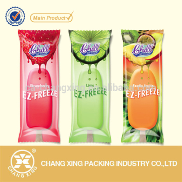 Plastic Popsicle Packaging Bag Back Heat Sealed Colorful Plastic Popsicle Bag