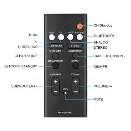 FSR78 Smart Universal Remote Control for Yamaha Soundbar Systems