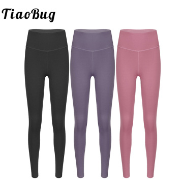 Women High Waist Slim Fit Stretchy Sports Leggings Bottoms Fitness Workout Yoga Pants Ballet Tights Training Dancewear Trousers