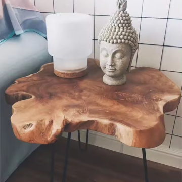 Modern Irregular Wooden Coffee Table with Legs