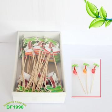 Foil paper coconut trees party toothpicks