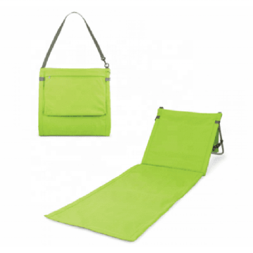 Portable Outdoor Folding Beach Chair with Shoulder Strap, Moisture-Proof Cushion and Pockets