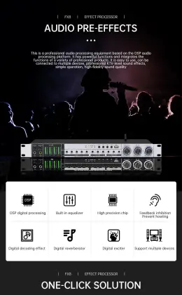 Professional Wireless Audio Processing System for Stage Performances: EIF-FX8C Front Stage Effects