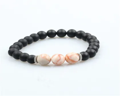 HSQ lava stone energy volcanic stone chakra seven colorful Buddha beads bracelet for wholesale