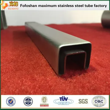 sus 304 mirror finish inox square double slot pipe for handrail accessories