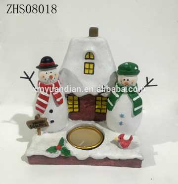 snowmen tea light polyresin candle holders wholesale