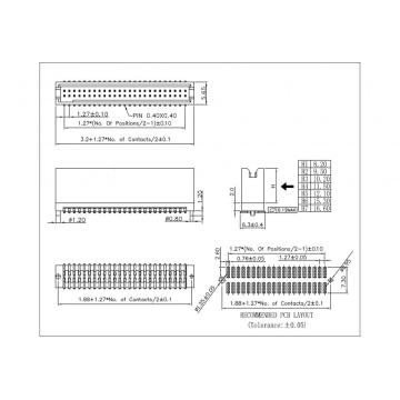 1,27 мм (0,050 &quot;) заголовок ящика SMT 90/горизонтальный