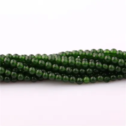 2018 wholesale natural stone round pink jade stone beads for jewellery making