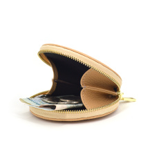 Round Pu Leather Coin Purse Money Pouch